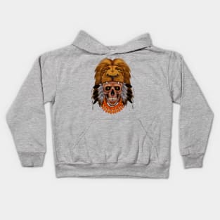 indian native lion sugar Skull Kids Hoodie